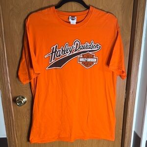 Bold Harley-Davidson Motor Cycles MYRTLE BEACH SC Orange Size XXL